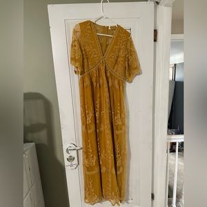 Yellow Lace Maternity Dress